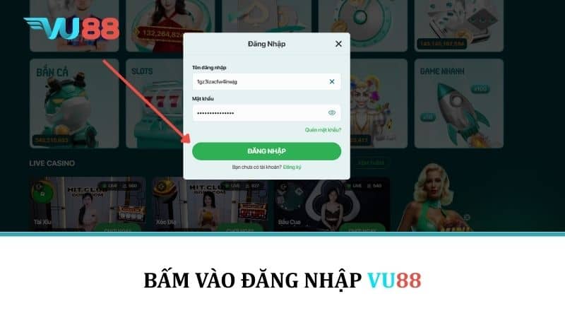 Đăng Nhập VU88 - Hướng dẫn truy cập nhà cái nhanh chóng Bấm vào đăng nhập VU88