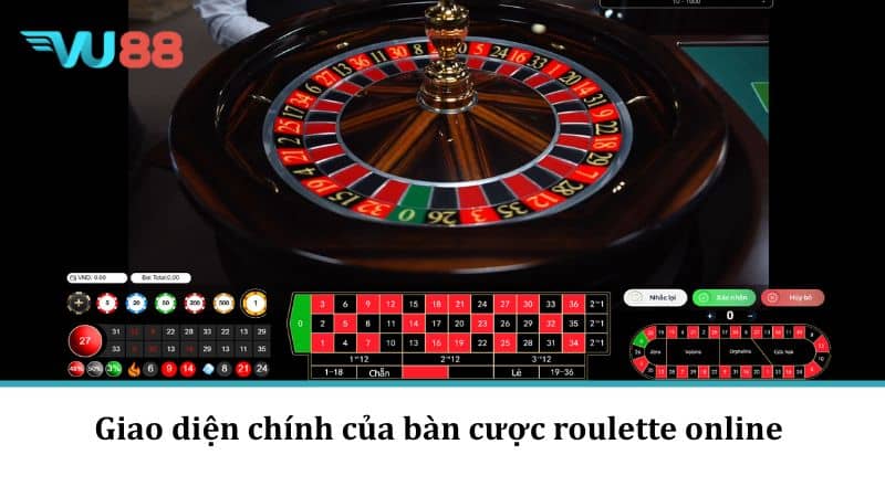Giao diện chính của bàn cược roulette online