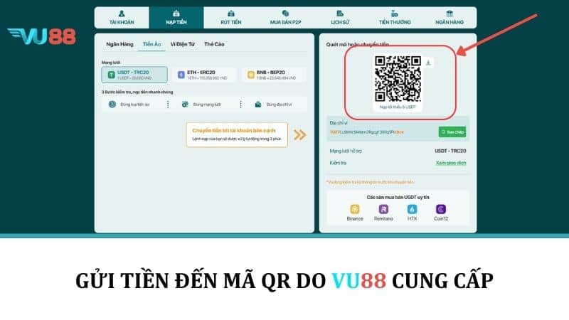 Nạp Tiền VU88 - Hướng Dẫn Các Bước Lên Điểm Với Nhiều Phương Thức Gửi tiền đến mã QR do VU88 cung cấp