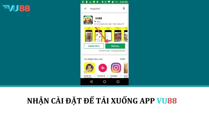 Tải App VU88 - Hướng Dẫn Cách Tải Xuống Nhanh Và Chi Tiết Nhấn cài đặt để tải xuống app VU88