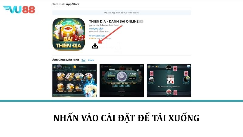 Tải App VU88 - Hướng Dẫn Cách Tải Xuống Nhanh Và Chi Tiết Nhấn nút cài đặt để tải xuống